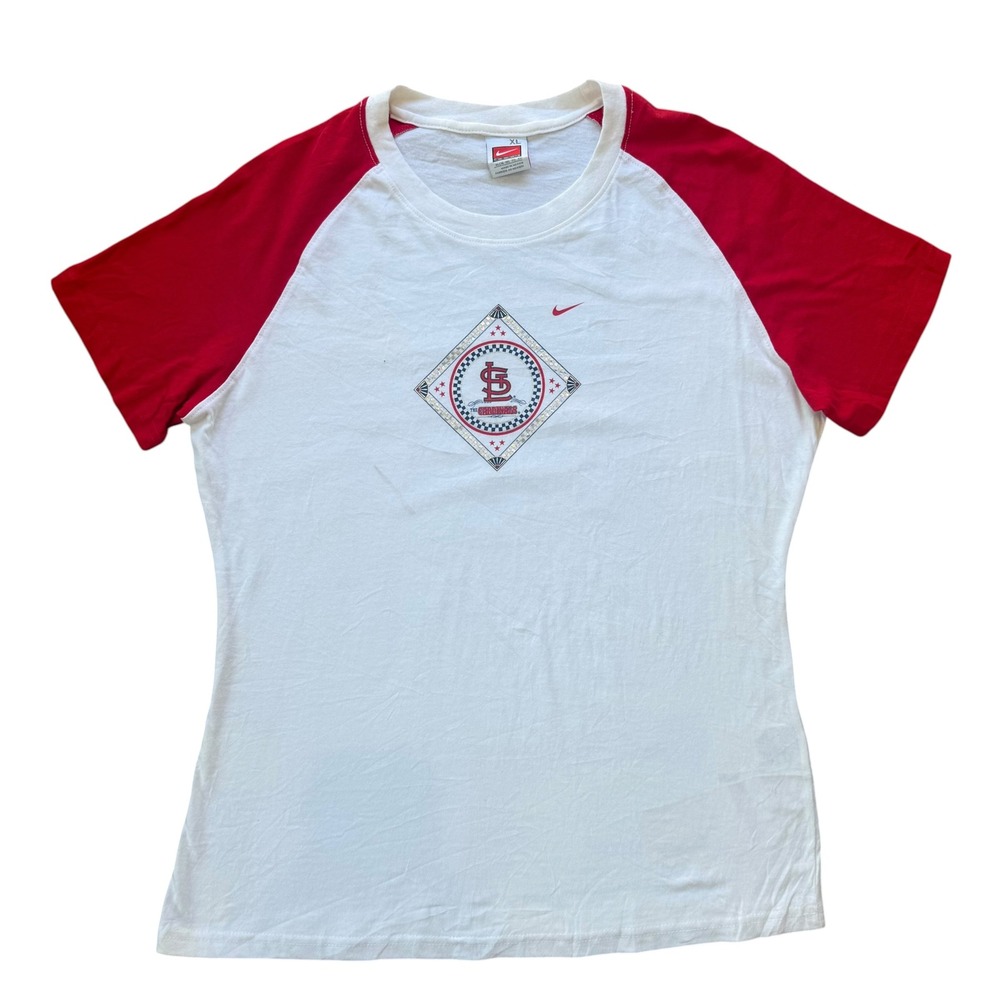Nike St Louis Cardinals MLB Raglan T-Shirt Kids XL White Red Short Sleeve